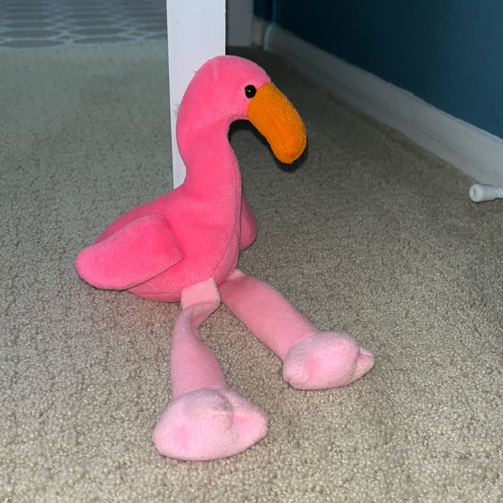 Pink Flamingo Beanie Baby Pinkey